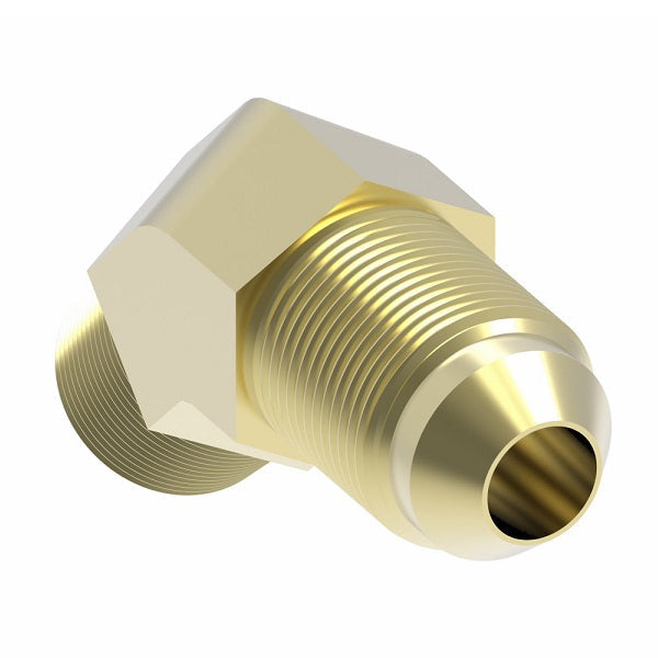 2007-8-10B Aeroquip by Danfoss | External Pipe/45° Flare 45° Elbow Adapter | -08 Male NPTF x -10 Male SAE 45° Flare | Brass