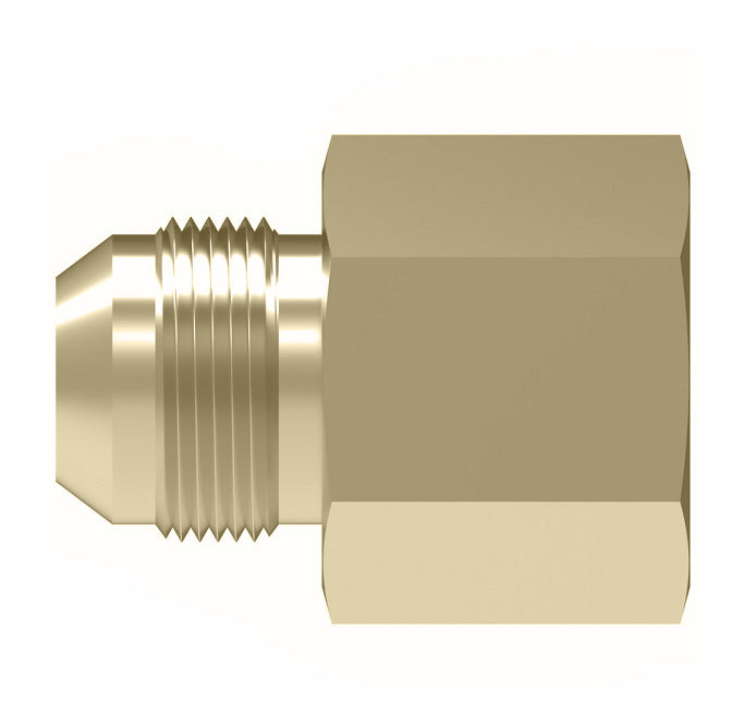 2022-4-6B Aeroquip by Danfoss | Internal Pipe/37° JIC Flare Adapter | -04 Female NPTF x -06 Male SAE 37° Flare | Brass