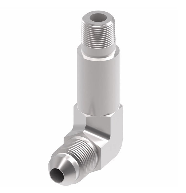 202414-2-4S Aeroquip by Danfoss | Extra Long External Pipe/37° JIC Flare 90° Elbow Adapter | -02 Male NPTF x -04 Male 37° JIC Flare | Steel