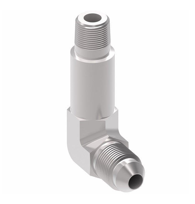 202414-8-10S Aeroquip by Danfoss | Extra Long External Pipe/37° JIC Flare 90° Elbow Adapter | -08 Male NPTF x -10 Male 37° JIC Flare | Steel