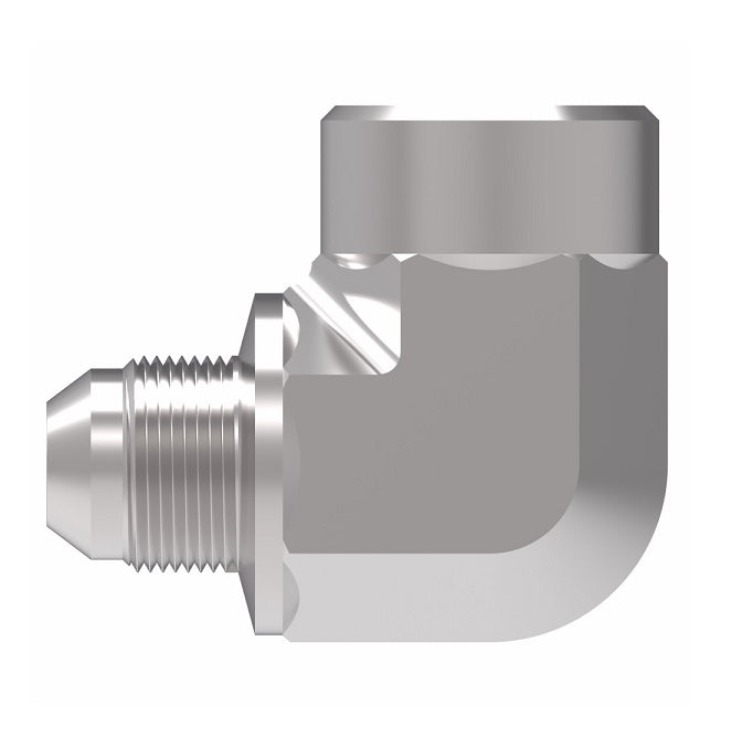 2025-6-4S Aeroquip by Danfoss | Internal Pipe/37° JIC Flare Swivel 90° Elbow Adapter | -06 Female NPTF x -04 Male 37° JIC Flare Swivel | Steel