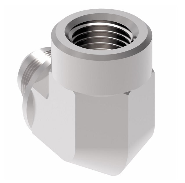 2025-4-6S Aeroquip by Danfoss | Internal Pipe/37° JIC Flare Swivel 90° Elbow Adapter | -04 Female NPTF x -06 Male 37° JIC Flare Swivel | Steel