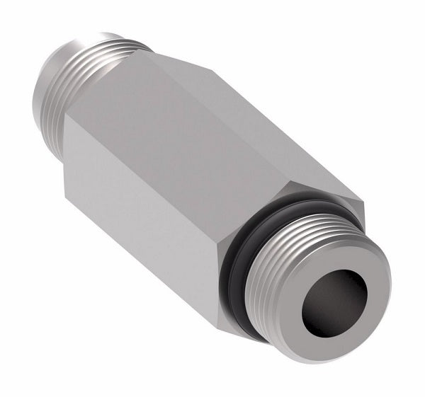 202713-6-8S Aeroquip by Danfoss | SAE ORB/37° Flare Long Adapter | -06 Male SAE O-Ring Boss x -08 Male 37° JIC Flare | Steel