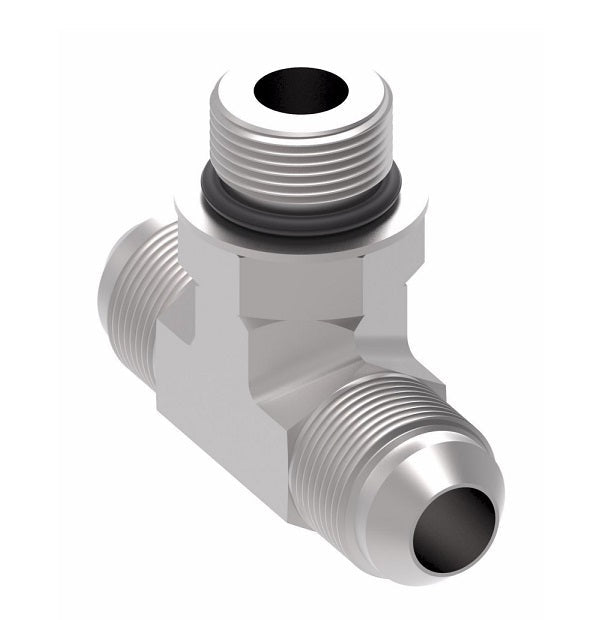 203003-10-12-12S Aeroquip by Danfoss | SAE ORB (adj.) Branch/37° JIC Flare Tee Adapter | -10 Male SAE O-Ring Boss x -12 Male 37° JIC Flare x -12 Male 37° JIC Flare | Steel