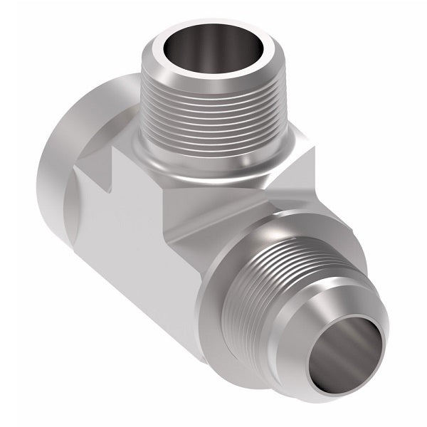 203006-12-12S Aeroquip by Danfoss | External Pipe Branch/Internal Pipe/37° JIC Flare Tee Adapter | -12 Male NPTF x -12 Female NPTF x -12 SAE 37° Male Flare | Steel