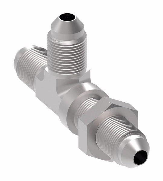 203008-12-12S Aeroquip by Danfoss | 37° JIC Flare Bulkhead Run/37° JIC Flare Tee Adapter | -12 Male 37° JIC Flare Bulkhead x -12 Male 37° JIC Flare x -12 Male 37° JIC Flare | Steel