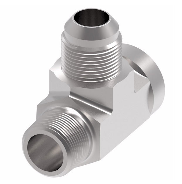203301-4-6S Aeroquip by Danfoss | External Pipe/Internal Pipe/37° JIC Flare Branch Tee Adapter | -04 Male NPTF x -04 Female NPTF x -06 Male 37° JIC Flare | Steel