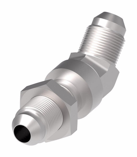 2042-12-12S Aeroquip by Danfoss | 37° Flare Bulkhead/37° Flare 45° Elbow Adapter | -12 Male 37° JIC Flare Bulkhead x -12 Male 37° JIC Flare | Steel