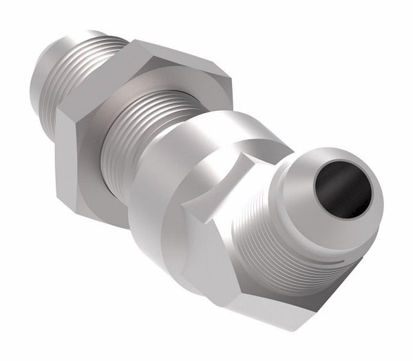2042-4-4S Aeroquip by Danfoss | 37° Flare Bulkhead/37° Flare 45° Elbow Adapter | -04 Male 37° JIC Flare Bulkhead x -04 Male 37° JIC Flare | Steel