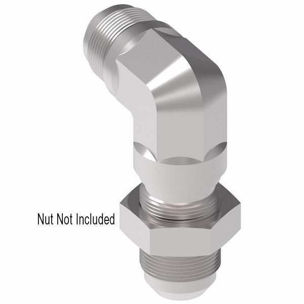 2043-1-6-6S Aeroquip by Danfoss | Male 37° JIC Flare Bulkhead/37° (JIC) Flare 90° Elbow Adapter (without Nut) | -06 Male 37° JIC Flare Bulkhead x -06 Male 37° JIC Flare | Steel