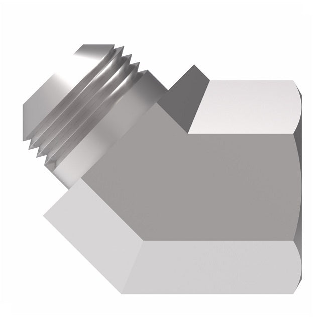 2044-6-8S Aeroquip by Danfoss | Internal Pipe/37° JIC Flare 45° Elbow Adapter | -06 Female NPTF x -08 Male JIC | Steel