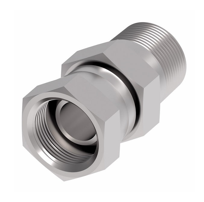 2045-16-16S Aeroquip by Danfoss | Internal Pipe Swivel (NPSM)/External Pipe Straight Adapter | -16 Female NPSM x -16 Male NPTF | Steel