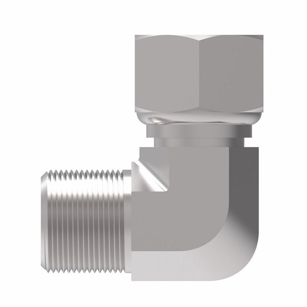 2047-12-8S Aeroquip by Danfoss | Internal Pipe Swivel (NPSM)/External Pipe 90° Elbow Adapter | -12 Female NPSM x -08 Male NPTF | Steel
