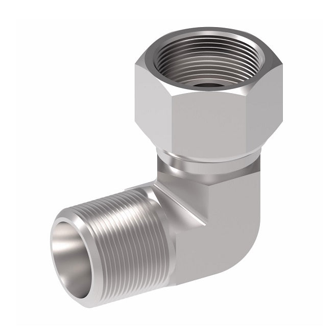 2047-16-12S Aeroquip by Danfoss | Internal Pipe Swivel (NPSM)/External Pipe 90° Elbow Adapter | -16 Female NPSM x -12 Male NPTF | Steel