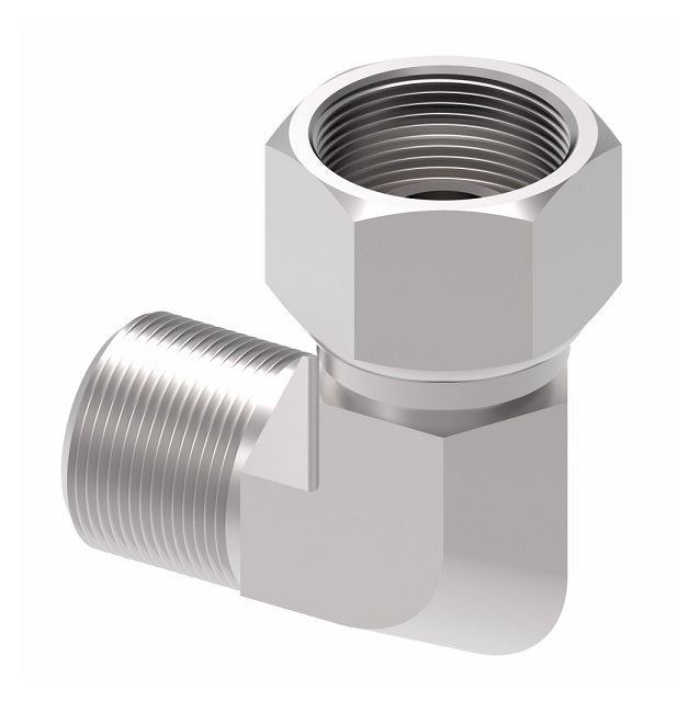 2047-24-24S Aeroquip by Danfoss | Internal Pipe Swivel (NPSM)/External Pipe 90° Elbow Adapter | -24 Female NPSM x -24 Male NPTF | Steel