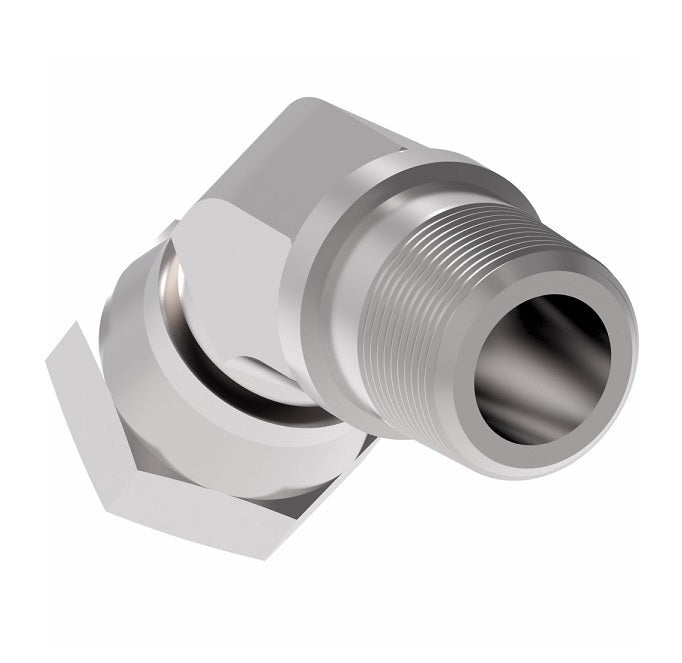 2049-12-16S Aeroquip by Danfoss | Internal Pipe Swivel (NPSM)/External Pipe 45° Elbow Adapter | -12 Female NPSM x -16 Male NPTF | Steel