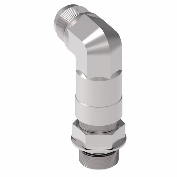 206209-10-10S Aeroquip by Danfoss | SAE ORB (adj.)/37° JIC Flare Long 90° Elbow Adapter | -10 Male SAE O-Ring Boss x -10 Male 37° JIC Flare | Steel