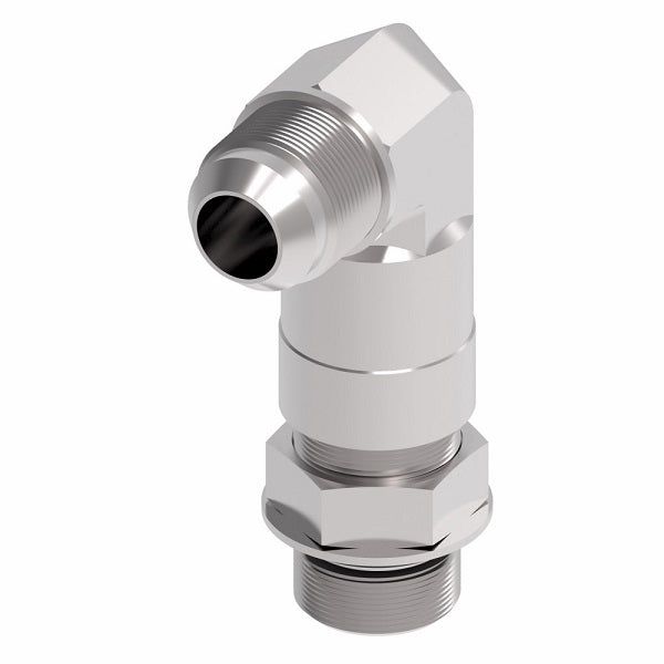 206209-8-8S Aeroquip by Danfoss | SAE ORB (adj.)/37° JIC Flare Long 90° Elbow Adapter | -08 Male SAE O-Ring Boss x -08 Male 37° JIC Flare | Steel
