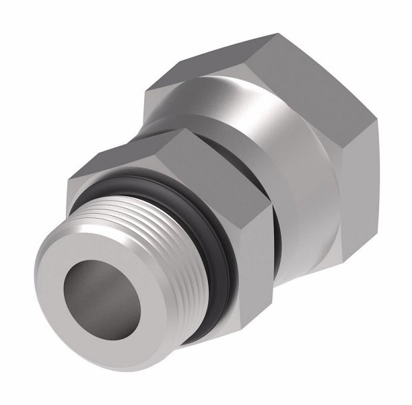 2066-4-6S Aeroquip by Danfoss | Internal Pipe NPSM Swivel/SAE ORB Adapter | -04 Female NPSM Swivel x -06 Male SAE O-Ring Boss | Steel