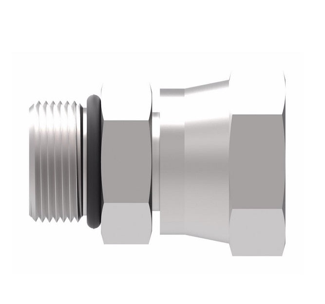 2066-16-20S Aeroquip by Danfoss | Internal Pipe NPSM Swivel/SAE ORB Adapter | -16 Female NPSM Swivel x -20 Male SAE O-Ring Boss | Steel