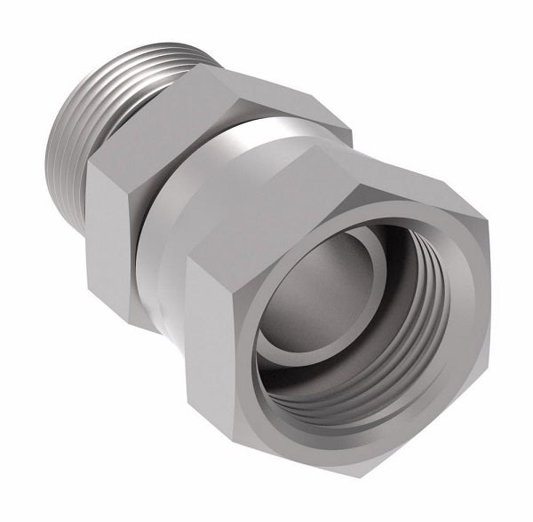 2066-8-12S Aeroquip by Danfoss | Internal Pipe NPSM Swivel/SAE ORB Adapter | -08 Female NPSM Swivel x -12 Male SAE O-Ring Boss | Steel