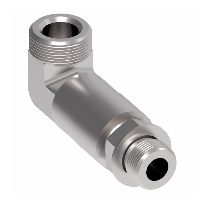 206804-16-16S Aeroquip by Danfoss | Internal Pipe/SAE ORB (Adj.) 90° Elbow Adapter | -16 Female NPTF x -16 Male SAE O-Ring Boss | Steel