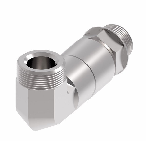 206804-12-12S Aeroquip by Danfoss | Internal Pipe/SAE ORB (Adj.) 90° Elbow Adapter | -12 Female NPTF x -12 Male SAE O-Ring Boss | Steel