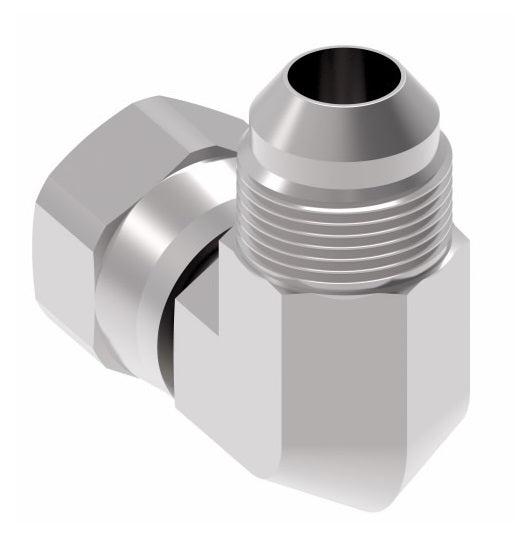 2071-10-8S Aeroquip by Danfoss | 37° JIC Flare Swivel/37° JIC Flare 90° Elbow Adapter | -10 Female 37° JIC Flare Swivel x -08 Male 37° JIC Flare | Steel