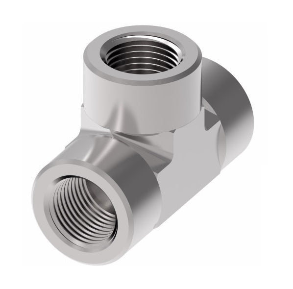2090-12-12S Aeroquip by Danfoss | Internal Pipe Tee Adapter | -12 Female NPTF x -12 Female NPTF x -12 Female NPT | Steel