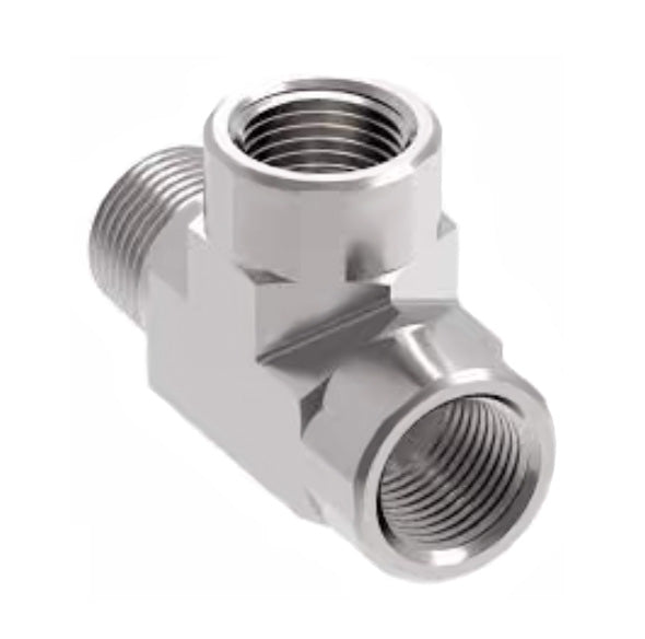 2092-20-20S Aeroquip by Danfoss | External Pipe Run/Internal Pipe Tee Adapter | -20 Male NPTF x -20 Female NPTF x -20 Female NPTF | Steel