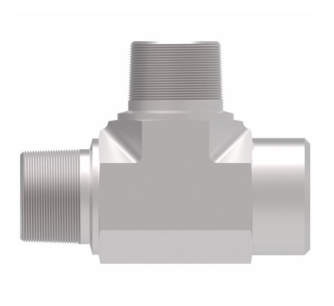 2093-12-12S Aeroquip by Danfoss | External Pipe/Internal Pipe Run Tee Adapter | -12 Male NPTF x -12 Female NPTF x -12 Male NPTF | Steel