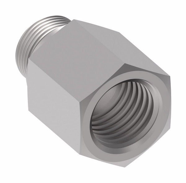 2216-2-5S Aeroquip by Danfoss | Internal Pipe/SAE ORB Adapter | -02 Female NPTF x -05 Male SAE O-Ring Boss | Steel