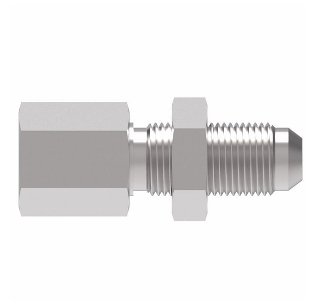 2239-16-16S Aeroquip by Danfoss | Internal Pipe/37° JIC Flare Bulkhead Adapter | -16 Female NPTF x -16 Male JIC | Steel