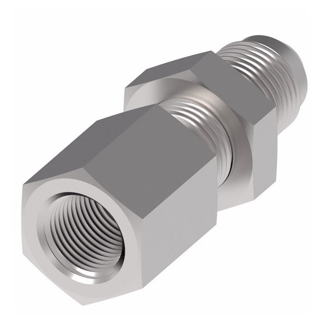 2239-6-8S Aeroquip by Danfoss | Internal Pipe/37° JIC Flare Bulkhead Adapter | -06 Female NPTF x -08 Male JIC | Steel