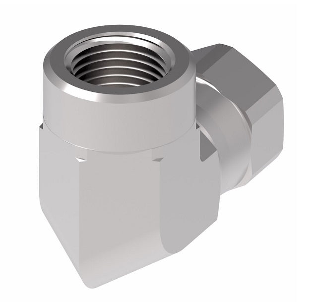 2244-8-10S Aeroquip by Danfoss | Internal Pipe/37° JIC Flare Swivel 90° Elbow Adapter | -08 Female NPTF x -10 Female 37° JIC Flare Swivel | Steel