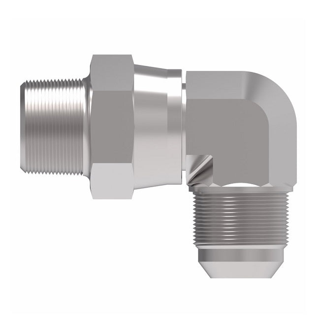 2249-6-8S Aeroquip by Danfoss | External Pipe Swivel/37° JIC Flare 90° Elbow Adapter | -06 Male NPTF Swivel x -08 Male 37° JIC Flare | Steel