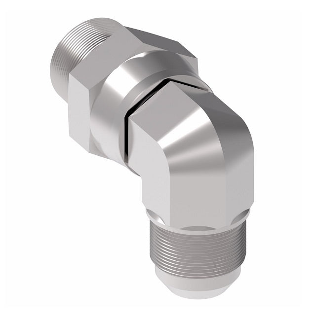 2249-8-10S Aeroquip by Danfoss | External Pipe Swivel/37° JIC Flare 90° Elbow Adapter | -08 Male NPTF Swivel x -10 Male 37° JIC Flare | Steel