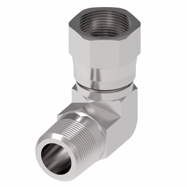 2250-6-8S Aeroquip by Danfoss | External Pipe/37° JIC Flare Swivel 90° Elbow Adapter | -06 Male NPTF x -08 Female 37° JIC Flare | Steel