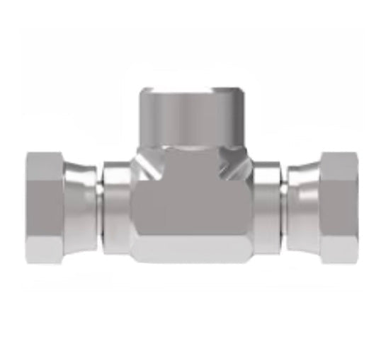 2253-12-12S Aeroquip by Danfoss | Internal Pipe Swivel (NPSM)/Internal Pipe Tee Adapter | -12 Female NPSM x -12 Female NPSM x -12 Female NPT | Steel