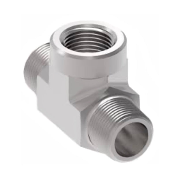 2256-12-12S Aeroquip by Danfoss | External Pipe/Internal Pipe Branch Tee Adapter | -12 Male NPTF x -12 Male NPTF x -12 Female NPTF | Steel