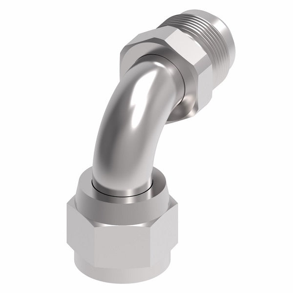 500454-6S Aeroquip by Danfoss | 37° JIC Flare Swivel/37° JIC Flare Short Drop 90° Elbow Adapter | -06 Female 37° JIC Flare Swivel x -06 Male 37° JIC Flare | Steel