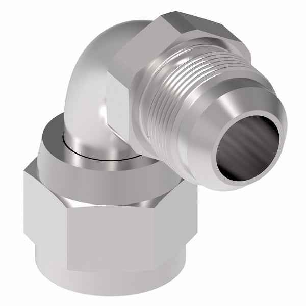 500454-8S Aeroquip by Danfoss | 37° JIC Flare Swivel/37° JIC Flare Short Drop 90° Elbow Adapter | -08 Female 37° JIC Flare Swivel x -08 Male 37° JIC Flare | Steel