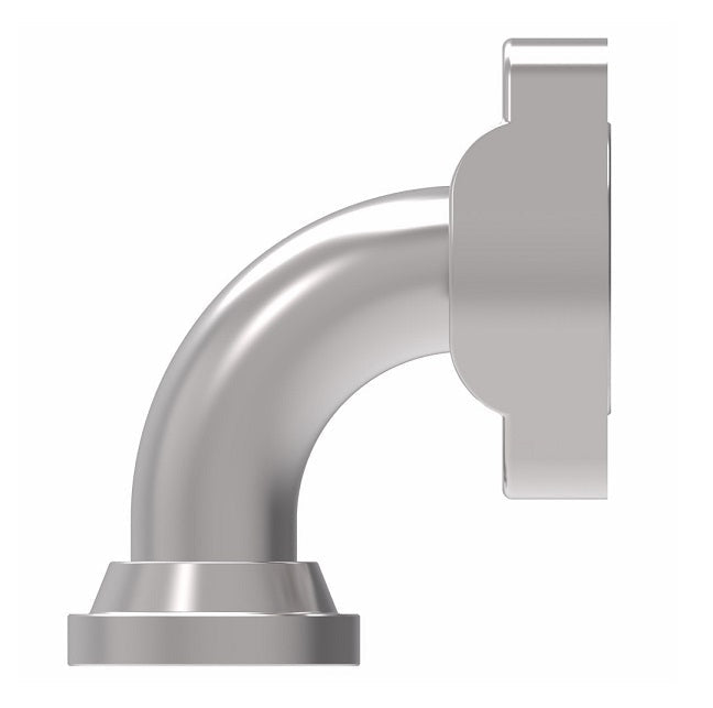 504089-32S Aeroquip by Danfoss | SAE Swivel Flange to Code 61 Split Flange 90° Elbow Adapter | Standard Pressure Series  | -32 Swivel Flange x -32 Code 61 Split Flange | Steel