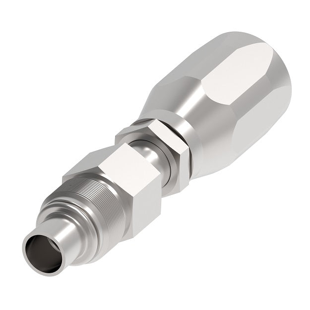 FC7646-1010S Aeroquip by Danfoss | A/C Refrigeration Reusable Hose Fitting Short Pilot | -10 Male Tube-O x -10 Reusable Hose End | Carbon Steel