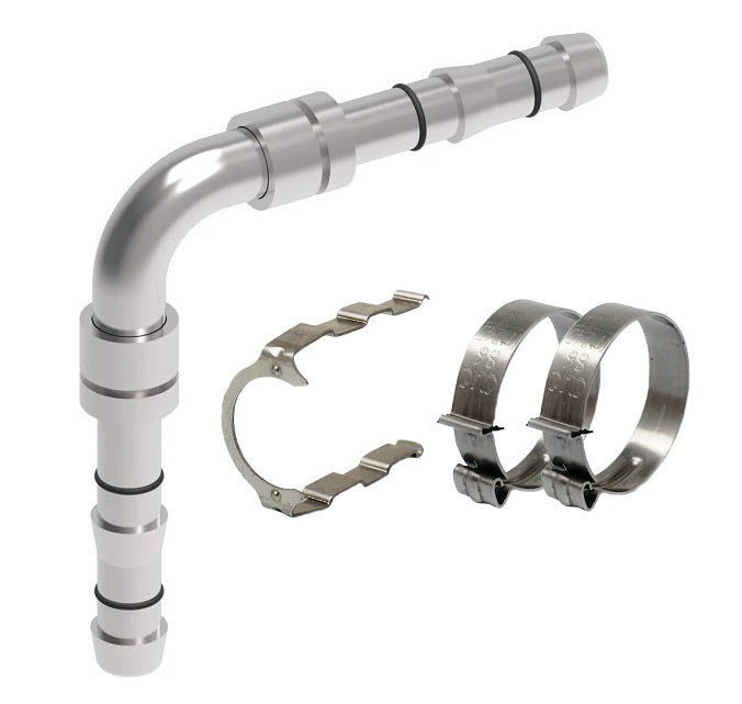 FF14254 Aeroquip by Danfoss | EZ Clip System Fitting Kit | Includes FJ3058-04-1212S Splicer 90° Elbow Fitting with FF14174 Clip & Cage Kit