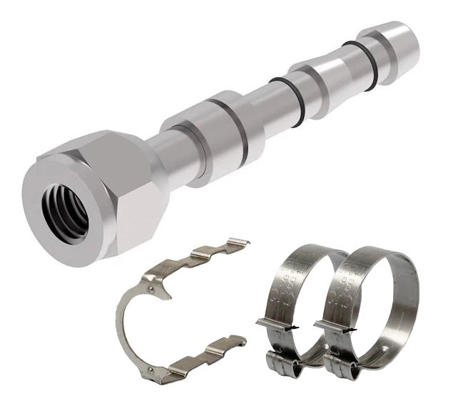 FF14380 Aeroquip by Danfoss | EZ Clip System Fitting Kit | Includes FJ5984-1210S Female O-Ring (Short Pilot) Fitting with FF14173 Clip & Cage Kit