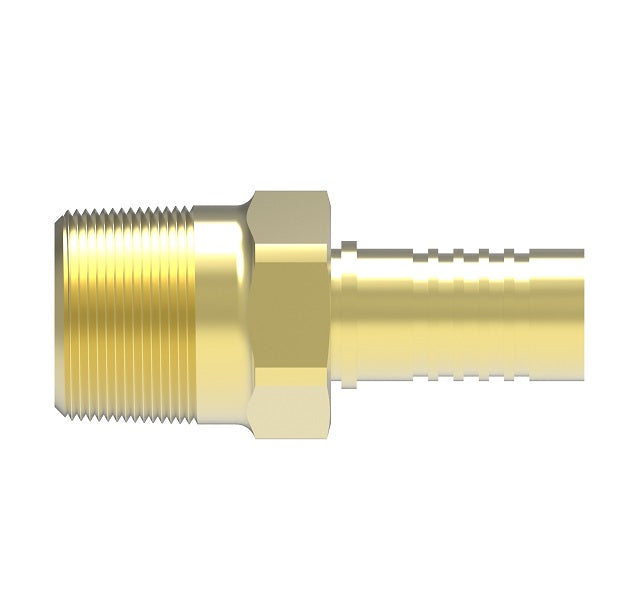 FC3680-1616B Aeroquip by Danfoss | Male Pipe PTFE Crimp Fitting | FC Series | Nipple Assembly | -16 Male NPTF x -16 Hose Barb | Brass