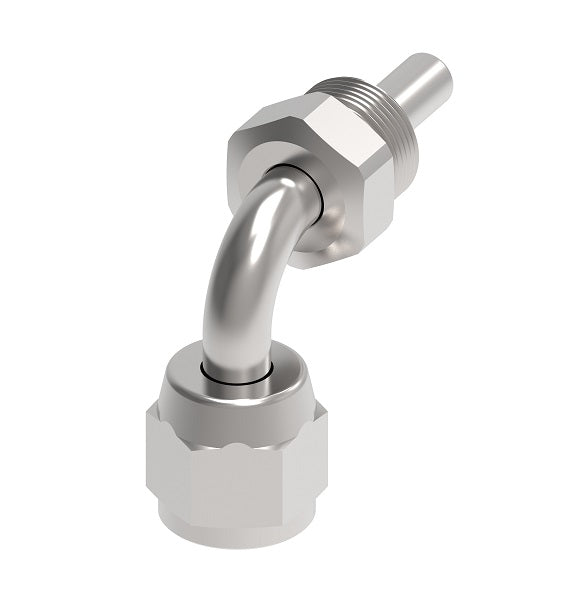 FC8171-0606S Aeroquip by Danfoss | Crimp Nipple Fitting | 90° Elbow | -06 Female 37 JIC x -06 Hose Barb | Carbon Steel