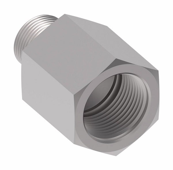 FF1009-1208S Aeroquip by Danfoss | SAE O-Ring Boss (ORB) Reducer Adapter (without O-Ring) | -12 Male SAE O-Ring Boss x -08 Female SAE O-Ring Boss | Steel
