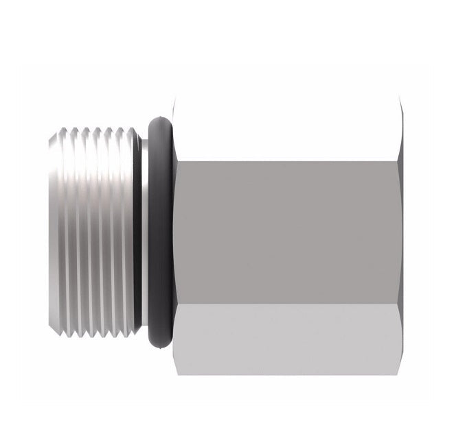 FF1010-1008S Aeroquip by Danfoss | SAE O-Ring Boss (ORB) Reducer Adapter | -10 Male SAE O-Ring Boss x -08 Female SAE O-Ring Boss | Steel